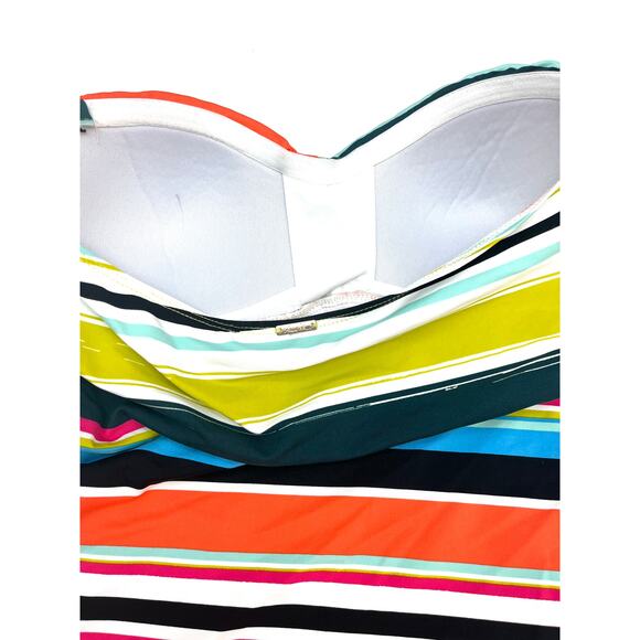 Anne Cole twist front Striped Bandeau Swim Top Small NWOT - Picture 4 of 6